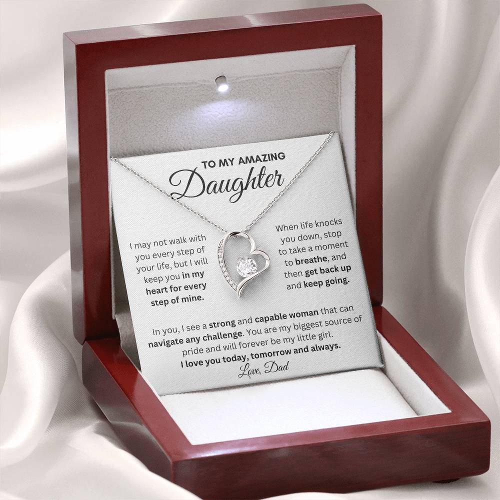 To My Amazing Daughter | Forever Love Necklace Gift | Perfect Present to Say "I Love You Always"