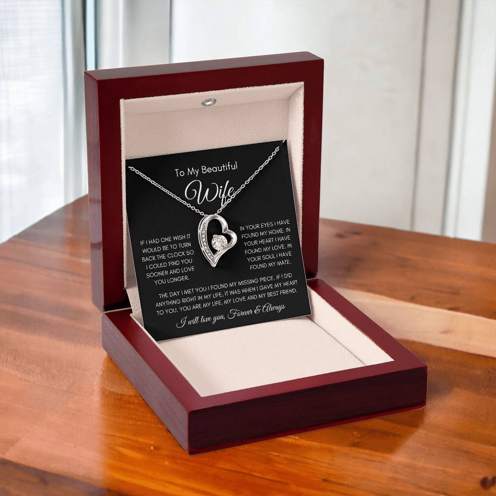 To My Beautiful Wife | Forever Love Necklace Gift | The Perfect Present to Say "You Are My Missing Piece"