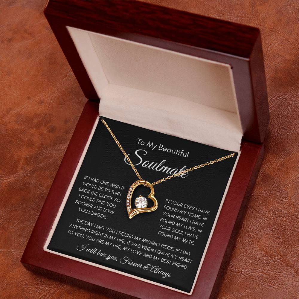 To My Soulmate | Forever Love Necklace Gift | The Perfect Present to Say "You Are My Missing Piece"