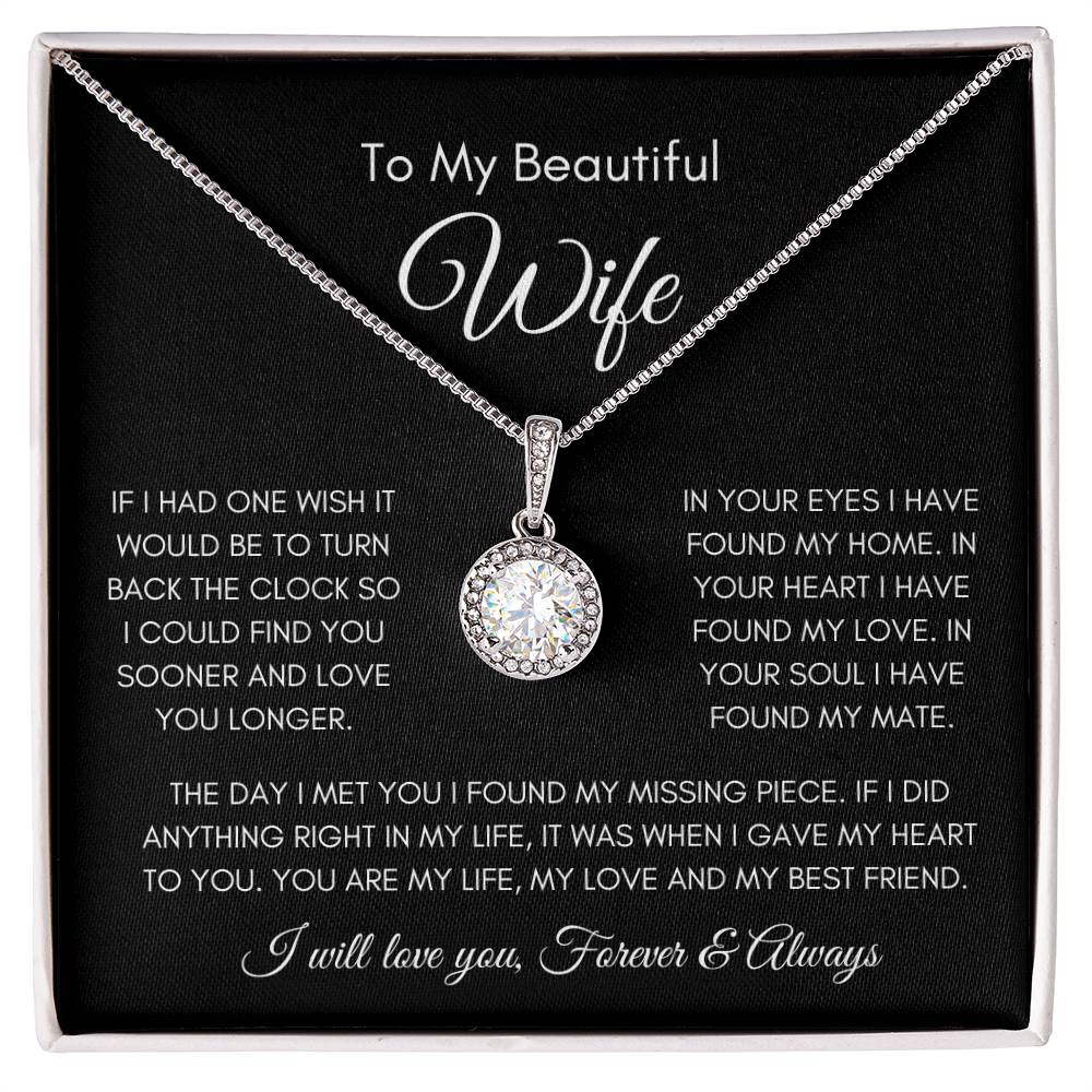 To My Beautiful Wife | Eternal Hope Necklace Gift | The Perfect Present to Say "You Are My Missing Piece"