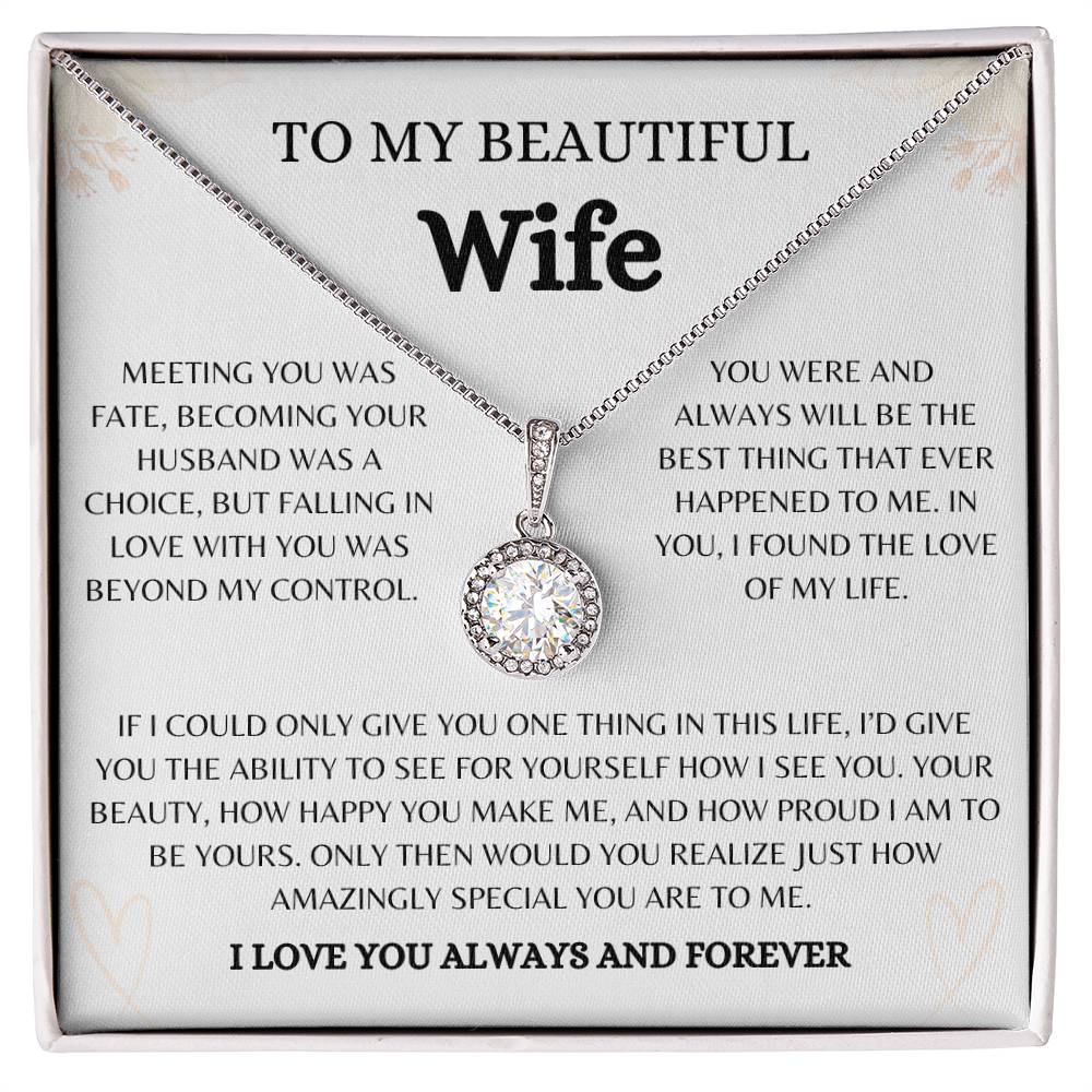 To My Beautiful Wife | Eternal Hope Necklace Gift | The Perfect Present to Say "You Are the Best Thing to Happen to Me"