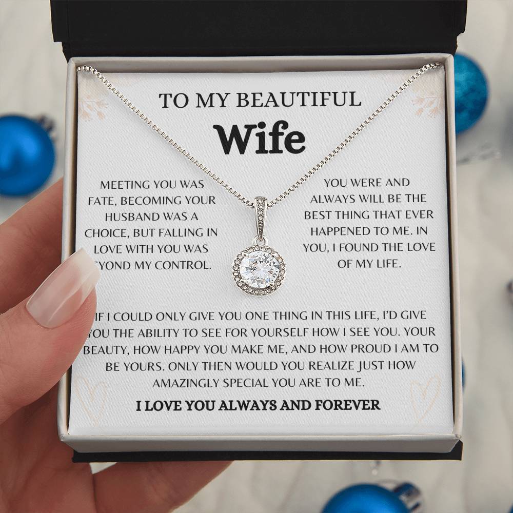To My Beautiful Wife | Eternal Hope Necklace Gift | The Perfect Present to Say "You Are the Best Thing to Happen to Me"