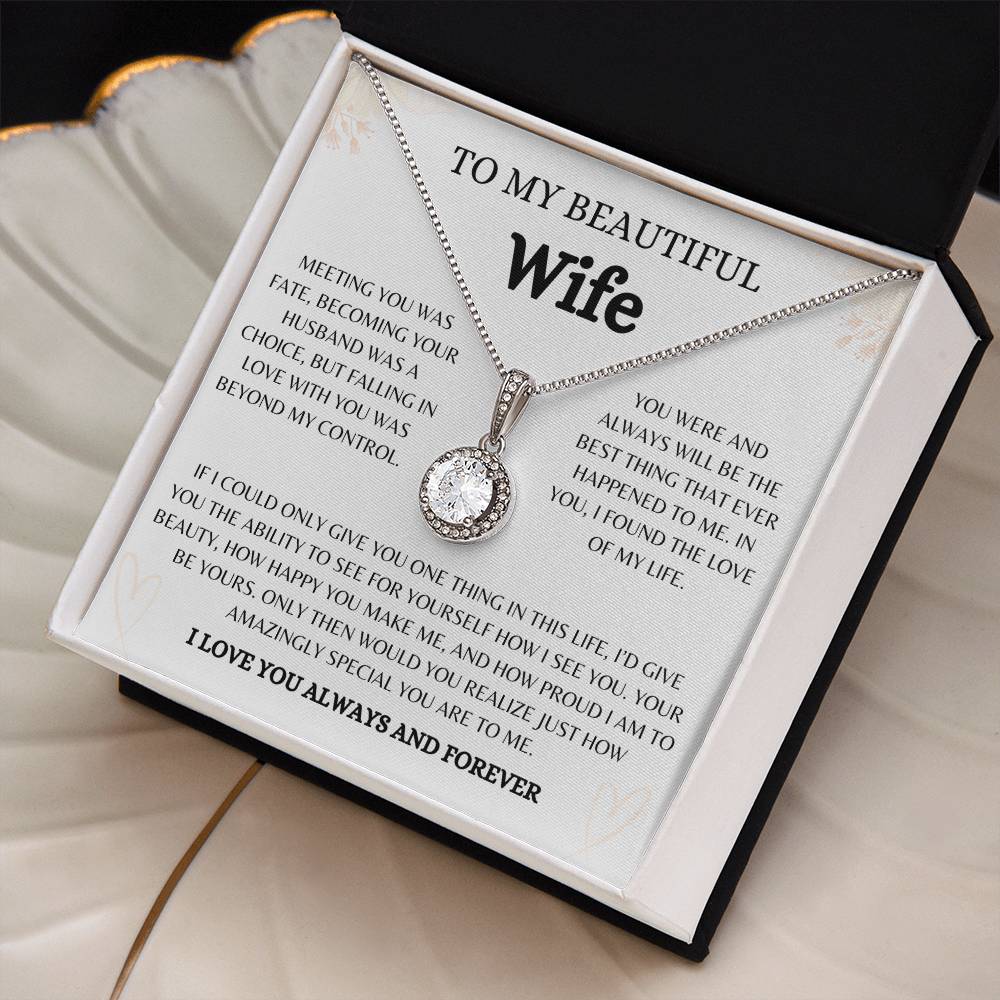 To My Beautiful Wife | Eternal Hope Necklace Gift | The Perfect Present to Say "You Are the Best Thing to Happen to Me"