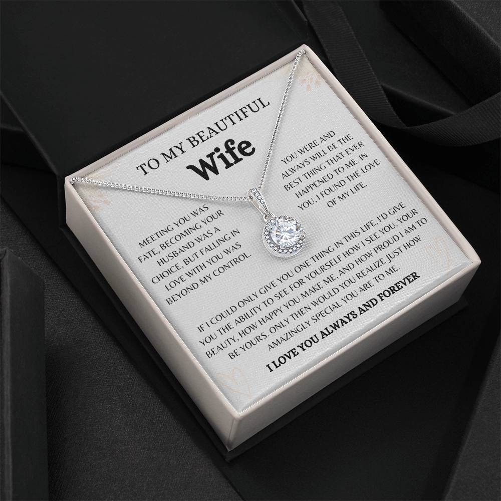 To My Beautiful Wife | Eternal Hope Necklace Gift | The Perfect Present to Say "You Are the Best Thing to Happen to Me"