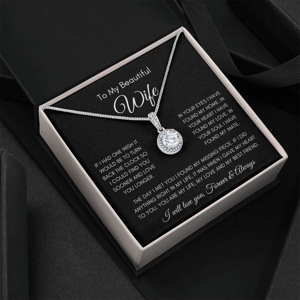 To My Beautiful Wife | Eternal Hope Necklace Gift | The Perfect Present to Say "You Are My Missing Piece"