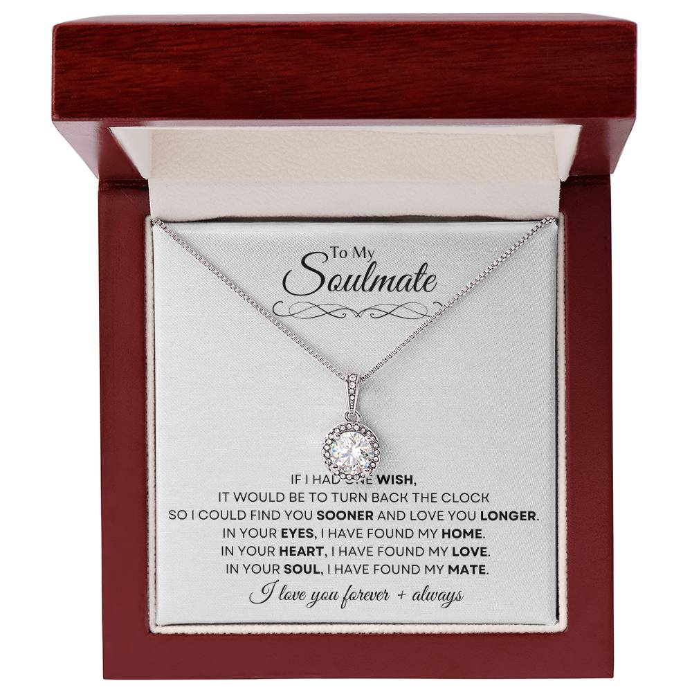 'To My Soulmate | Eternal Hope Necklace Gift | White Gold Finish | The Perfect Present to Say "In You I Have Found My Home, My Love, My Mate"