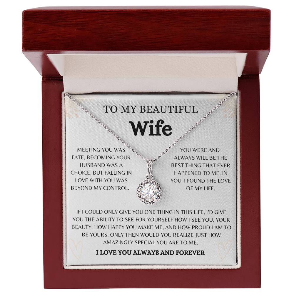 To My Beautiful Wife | Eternal Hope Necklace Gift | The Perfect Present to Say "You Are the Best Thing to Happen to Me"