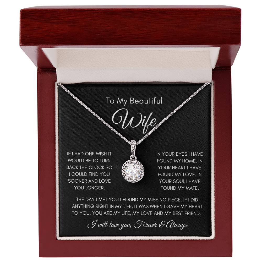 To My Beautiful Wife | Eternal Hope Necklace Gift | The Perfect Present to Say "You Are My Missing Piece"