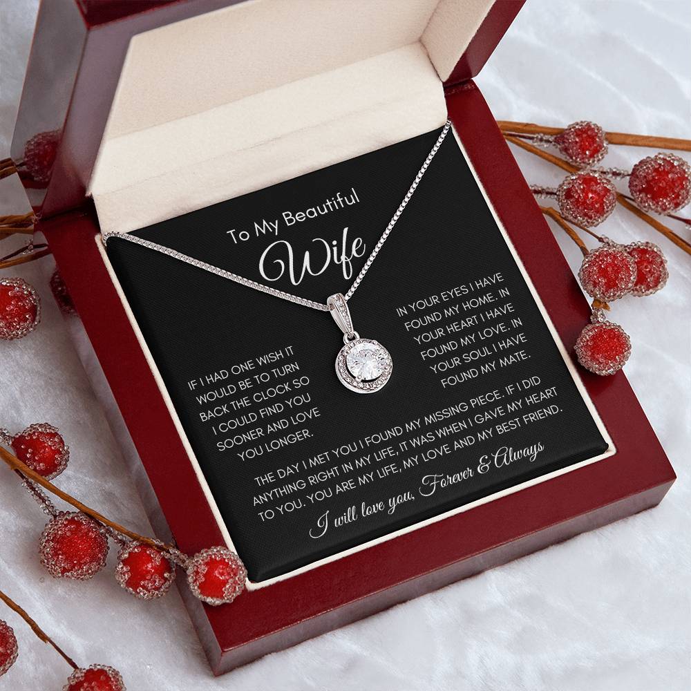 To My Beautiful Wife | Eternal Hope Necklace Gift | The Perfect Present to Say "You Are My Missing Piece"