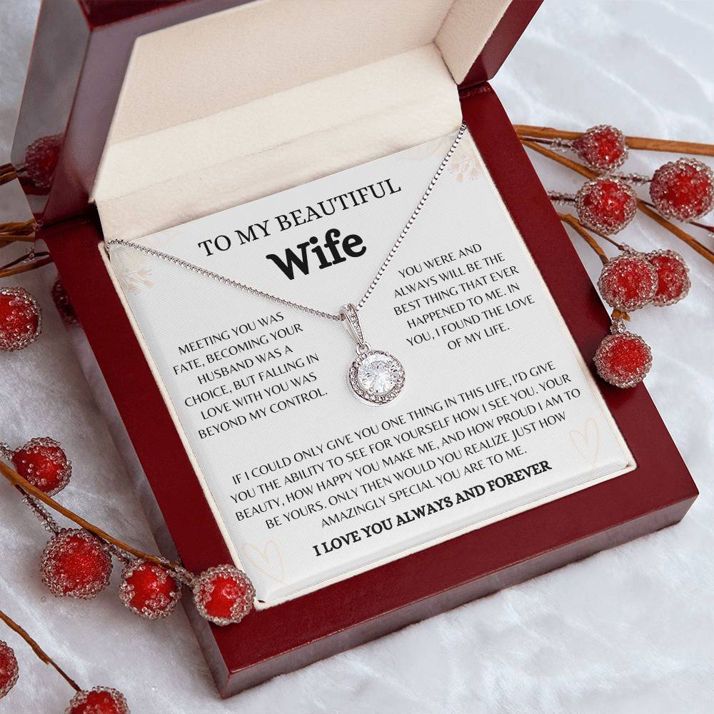 To My Beautiful Wife | Eternal Hope Necklace Gift | The Perfect Present to Say "You Are the Best Thing to Happen to Me"