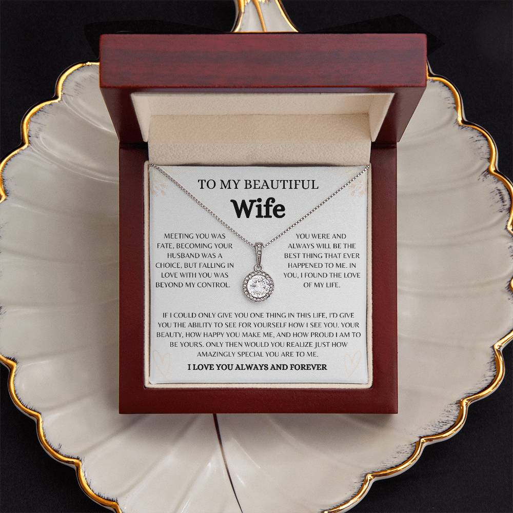 To My Beautiful Wife | Eternal Hope Necklace Gift | The Perfect Present to Say "You Are the Best Thing to Happen to Me"
