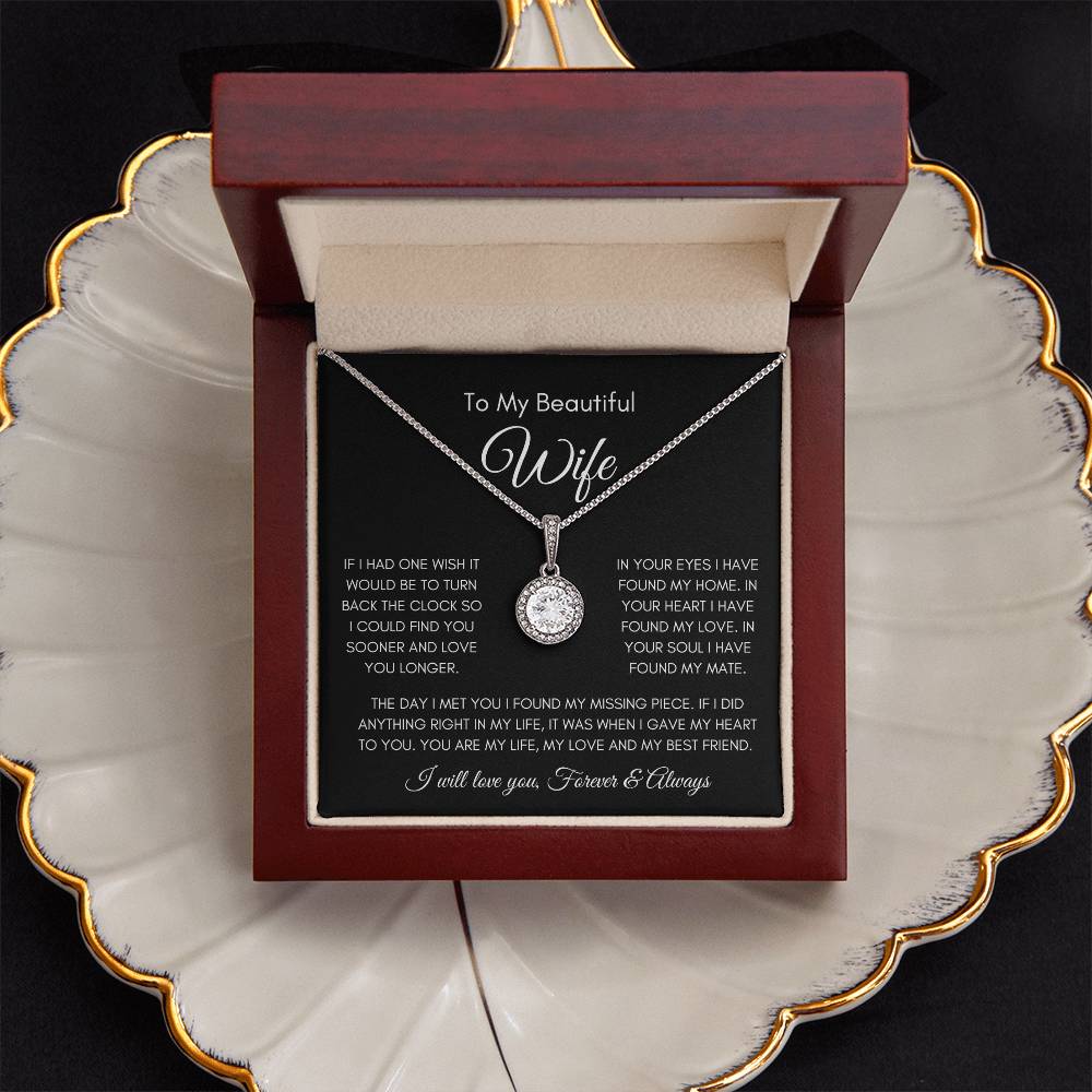 To My Beautiful Wife | Eternal Hope Necklace Gift | The Perfect Present to Say "You Are My Missing Piece"