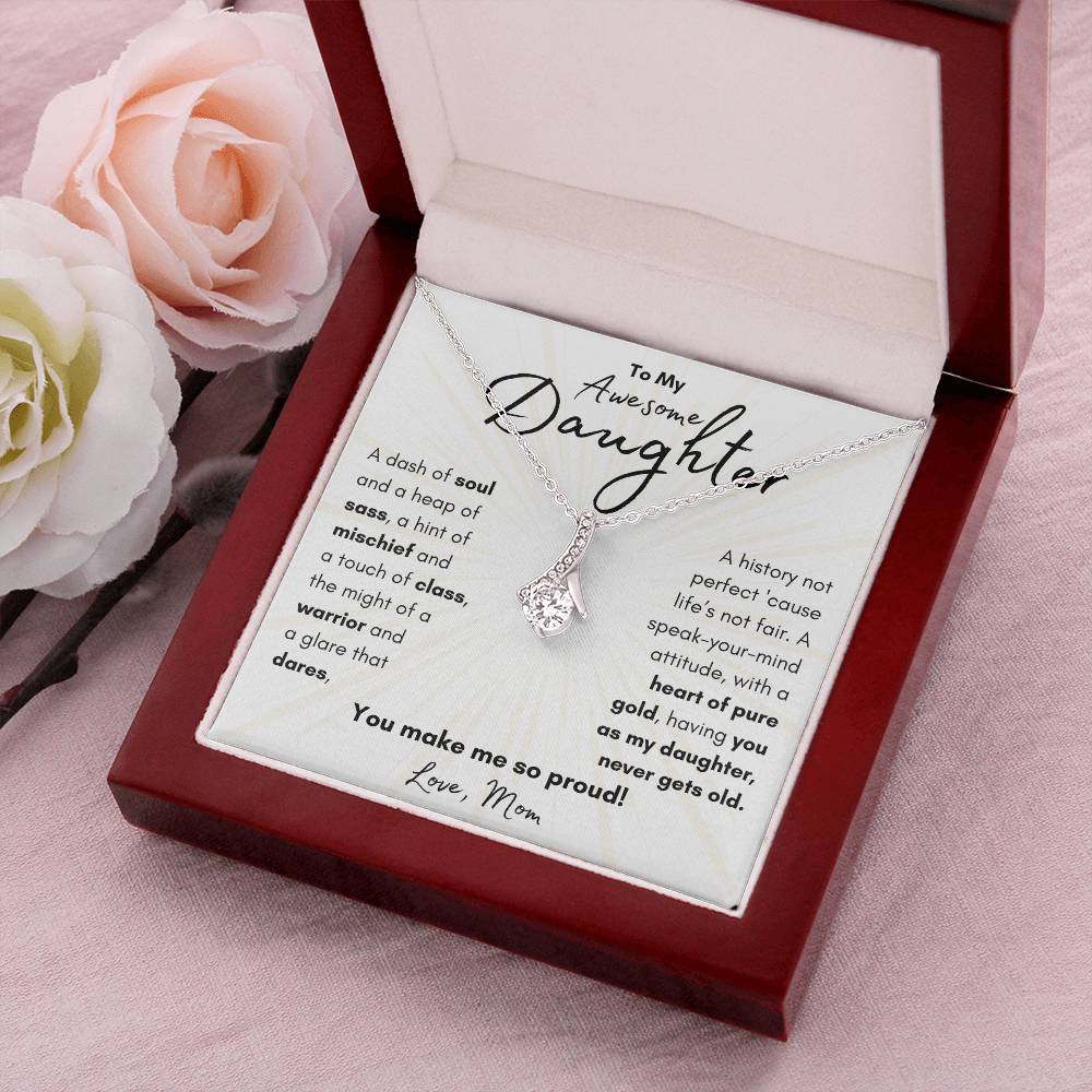 To My Awesome Daughter From Mom | Alluring Beauty Necklace Gift| The Perfect Present to Say "You Make Me So Proud!"