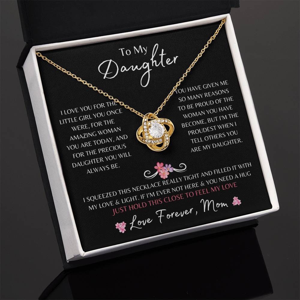 To My Daughter from Mom | Love Knot Necklace Gift | The Perfect Present to Say "You Are Precious To Me"