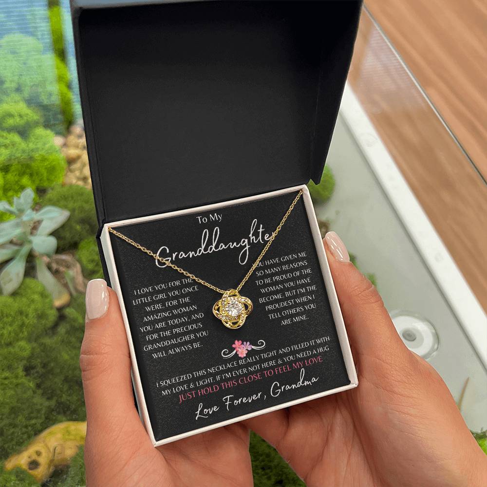 To My Granddaughter From Grandma | Love Knot Necklace Gift | The Perfect Present to Say "You Are Precious to Me"