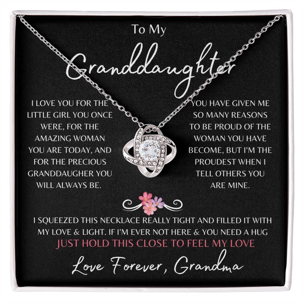 To My Granddaughter From Grandma | Love Knot Necklace Gift | The Perfect Present to Say "You Are Precious to Me"