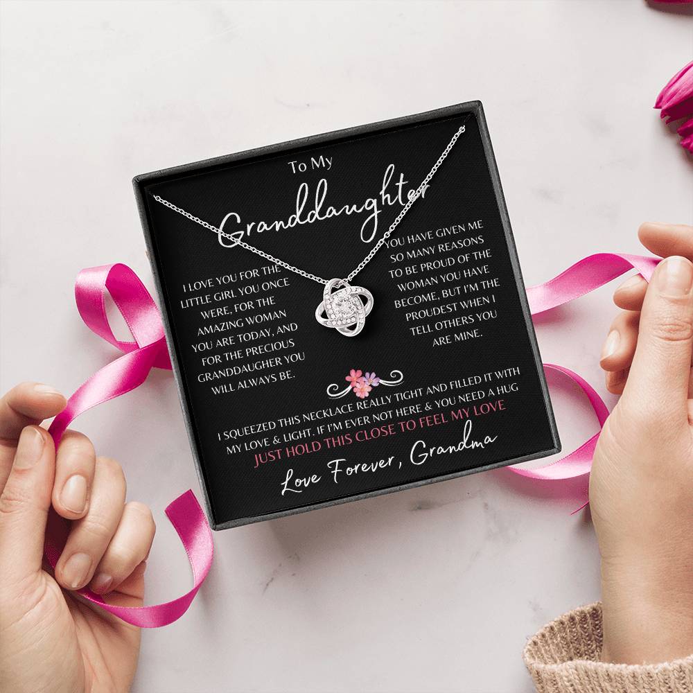 To My Granddaughter From Grandma | Love Knot Necklace Gift | The Perfect Present to Say "You Are Precious to Me"