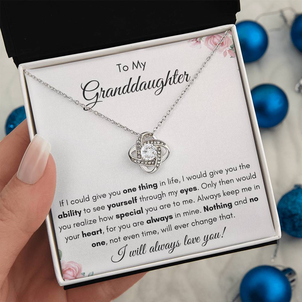 To My Granddaughter | Love Knot Necklace Gift |The Perfect Present to say "Keep Me In Your Heart"