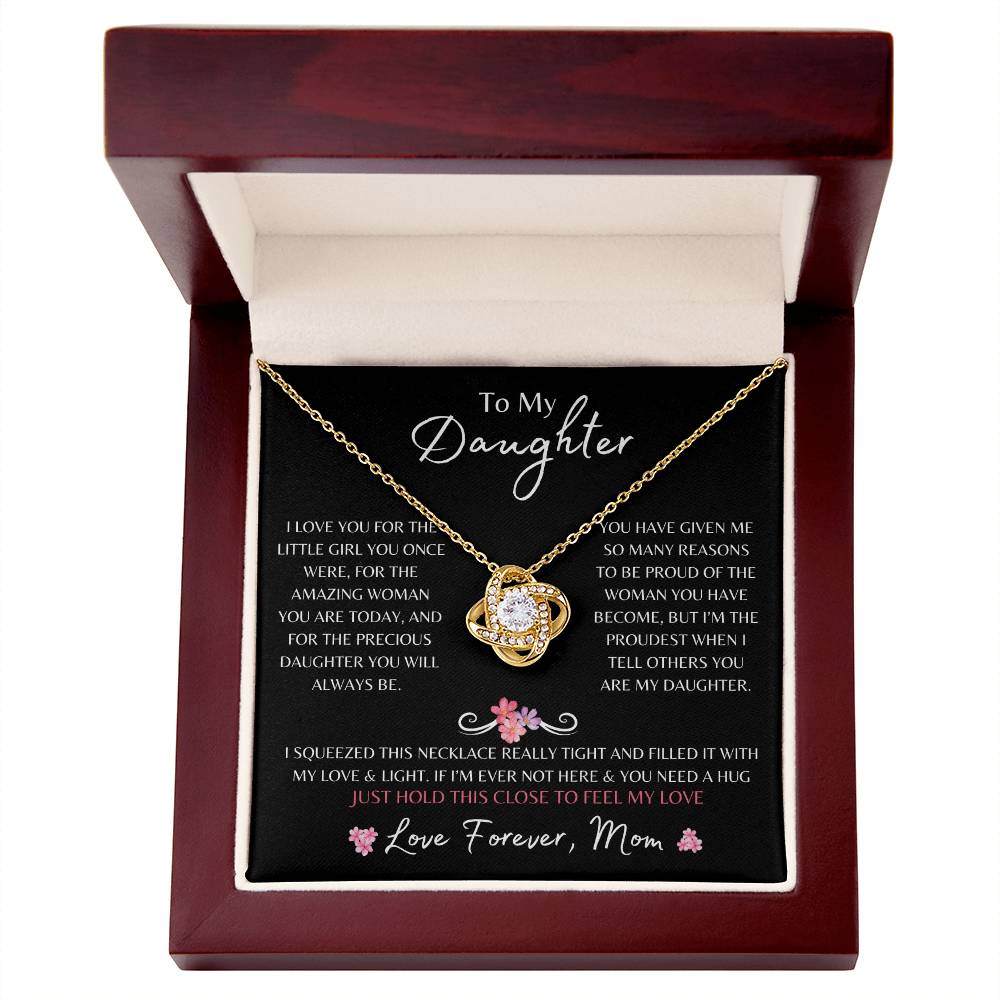 To My Daughter from Mom | Love Knot Necklace Gift | The Perfect Present to Say "You Are Precious To Me"