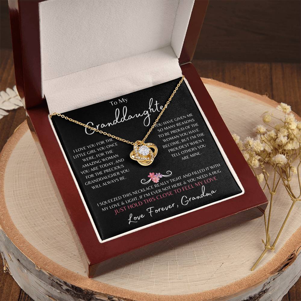 To My Granddaughter From Grandma | Love Knot Necklace Gift | The Perfect Present to Say "You Are Precious to Me"