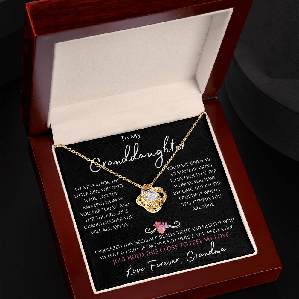 To My Granddaughter From Grandma | Love Knot Necklace Gift | The Perfect Present to Say "You Are Precious to Me"