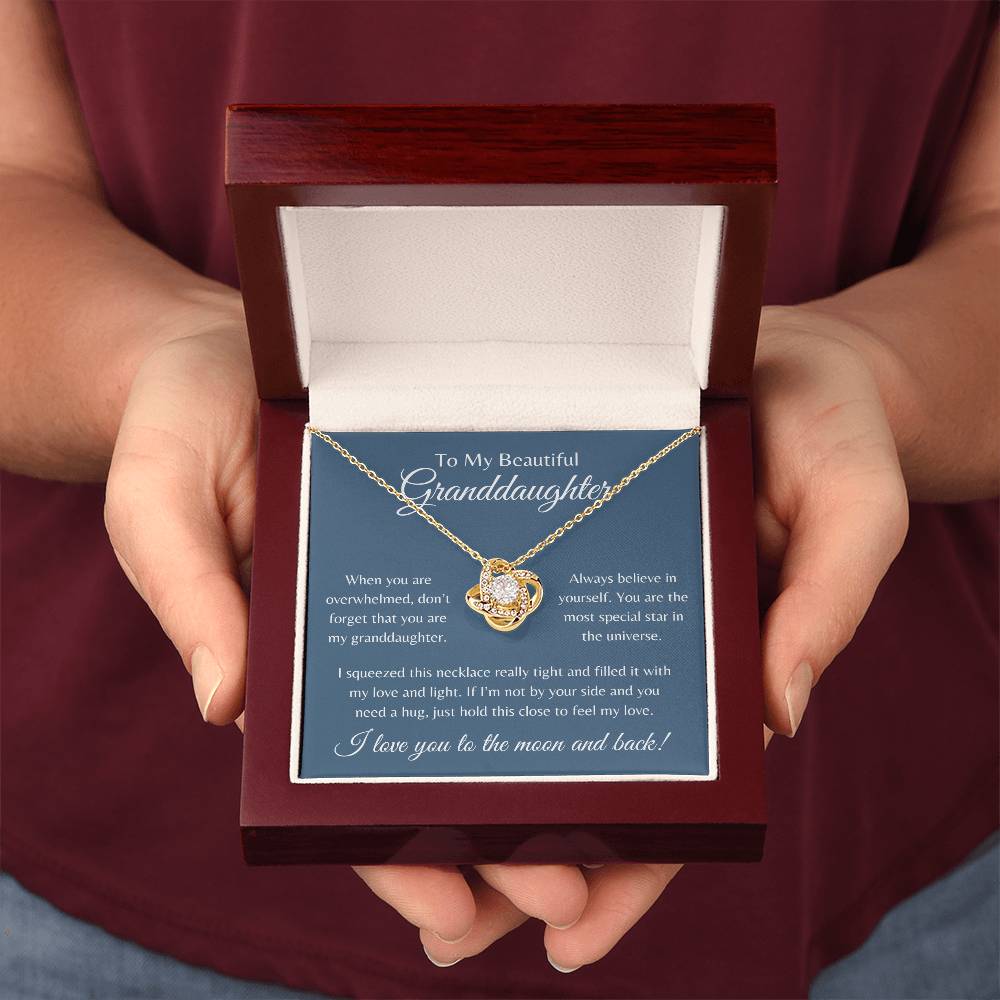 To My Beautiful Granddaughter | Love Knot Necklace Gift | The Perfect Present to Say "Always Believe in Yourself"