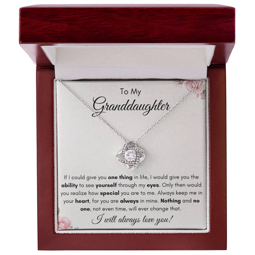 To My Granddaughter | Love Knot Necklace Gift |The Perfect Present to say "Keep Me In Your Heart"