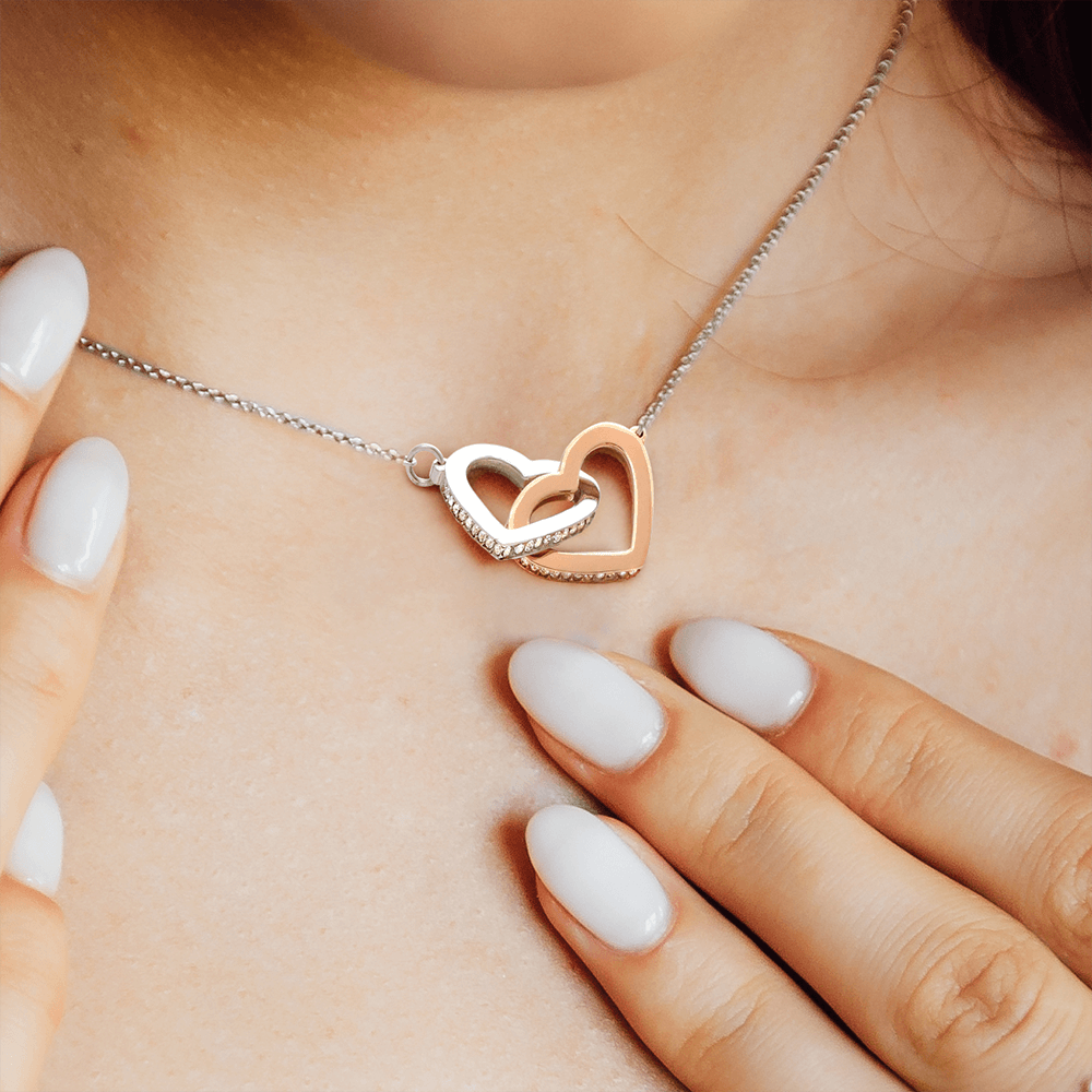To My Daughter | Interlocking Hearts Necklace Gift | The Perfect Present With Special Message: "Dance in the Rain"