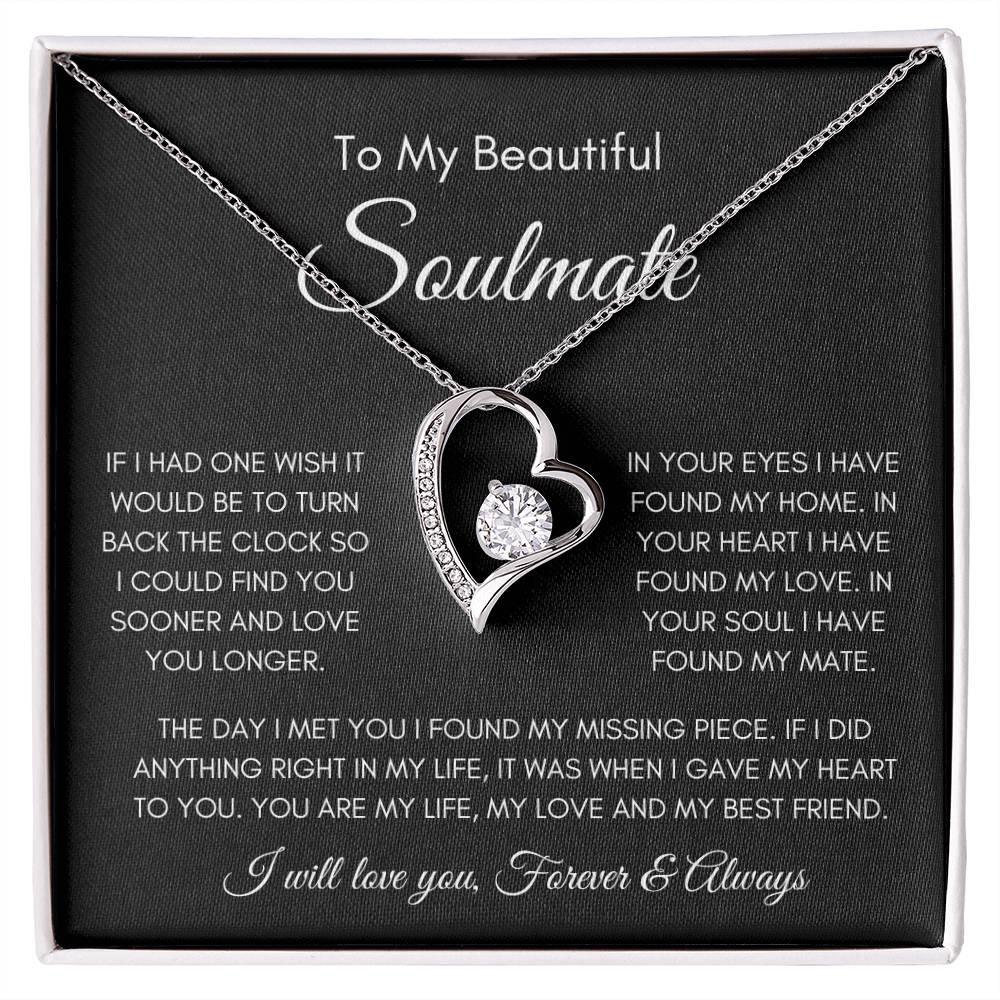 To My Soulmate | Forever Love Necklace Gift | The Perfect Present to Say "You Are My Missing Piece"