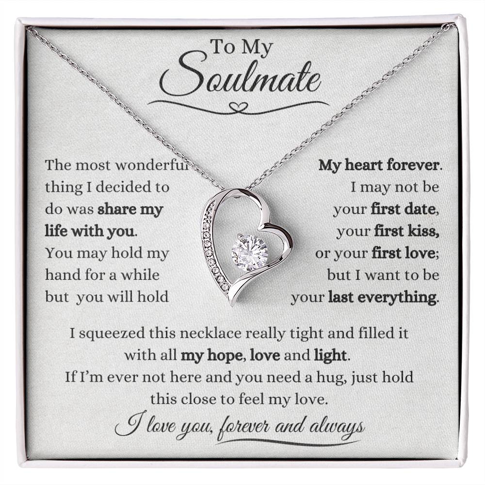 To My Soulmate | Forever Love Necklace Gift | The Perfect Present to Say "You Hold My Heart Forever"