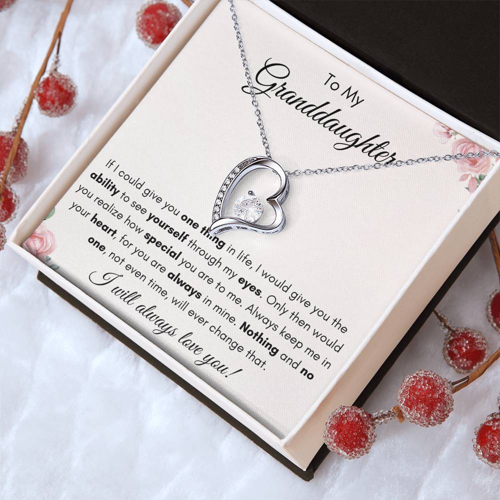To My Granddaughter | Forever Love Necklace Gift | The Perfect Present to say "Keep Me In Your Heart"