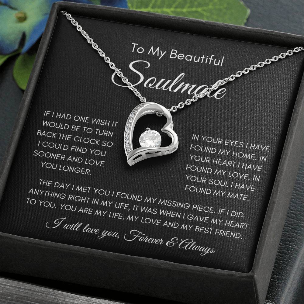 To My Soulmate | Forever Love Necklace Gift | The Perfect Present to Say "You Are My Missing Piece"