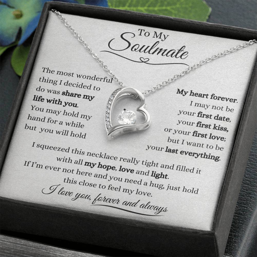 To My Soulmate | Forever Love Necklace Gift | The Perfect Present to Say "You Hold My Heart Forever"