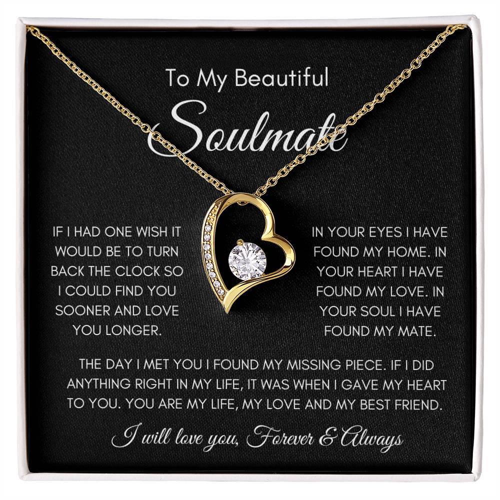 To My Soulmate | Forever Love Necklace Gift | The Perfect Present to Say "You Are My Missing Piece"