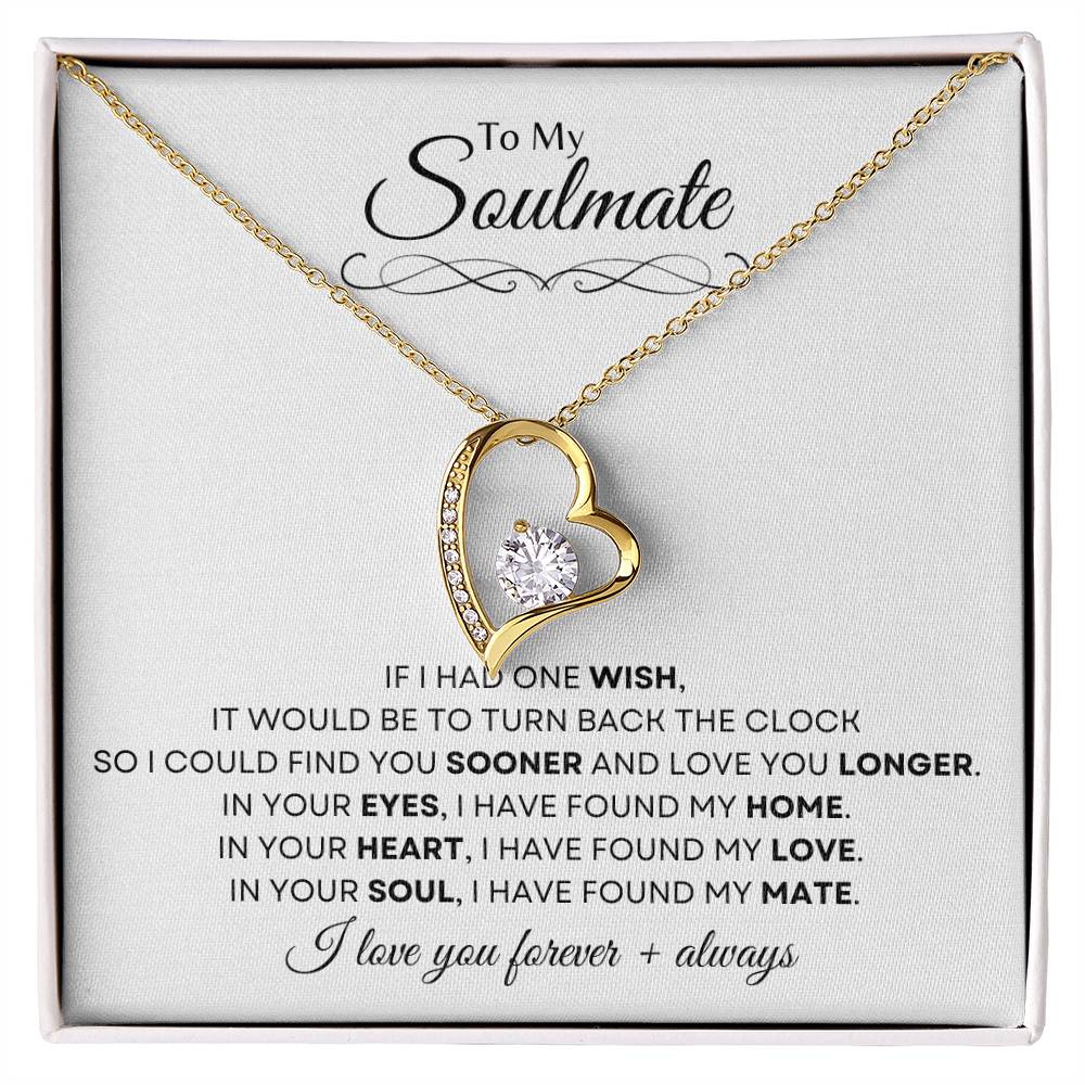 To My Soulmate | Forever Love Necklace Gift | The Perfect Present to Say "In You I Have Found My Home, My Love, My Mate"