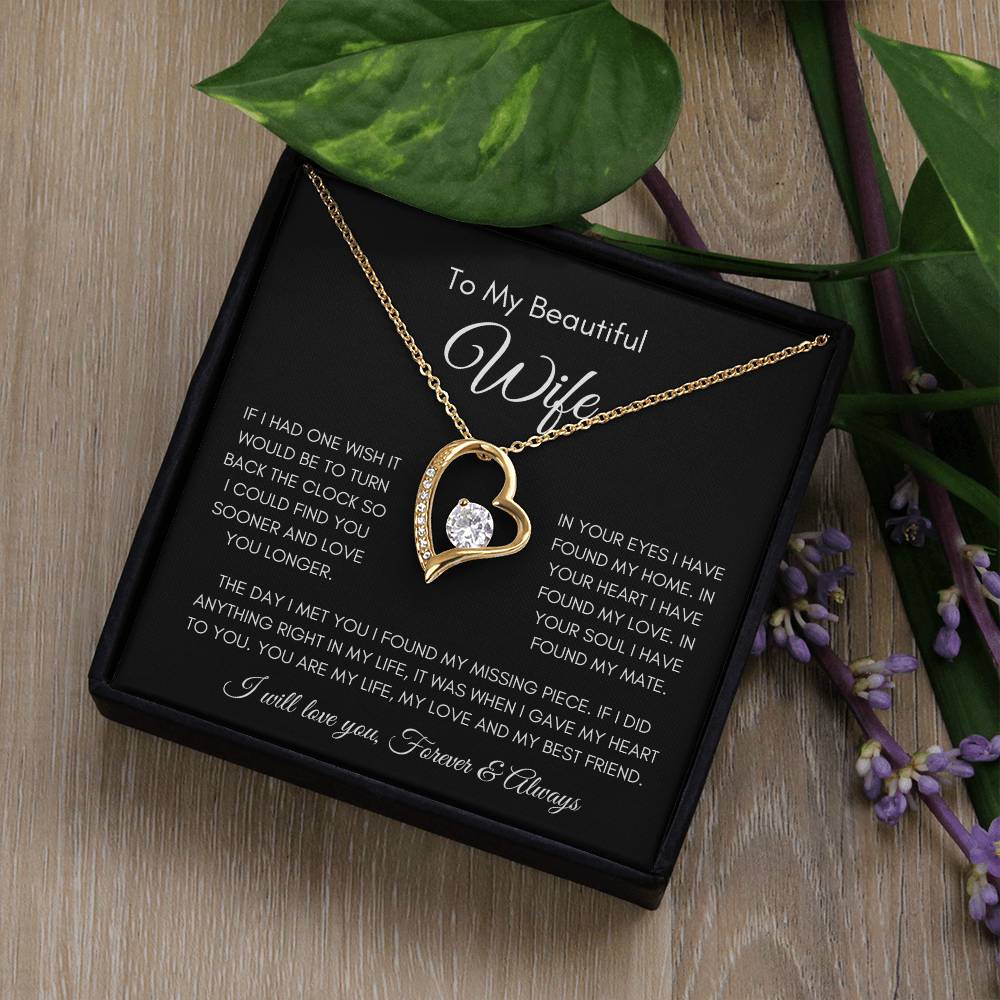 To My Beautiful Wife | Forever Love Necklace Gift | The Perfect Present to Say "You Are My Missing Piece"
