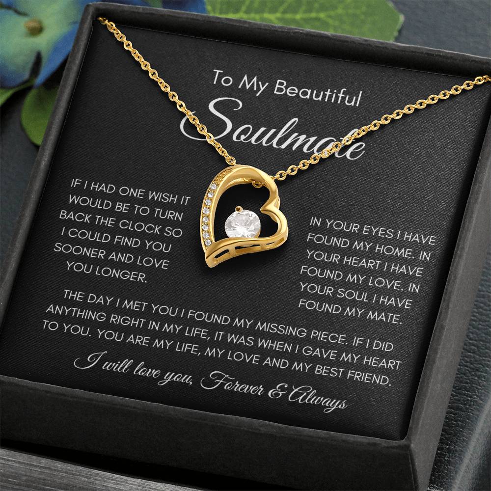 To My Soulmate | Forever Love Necklace Gift | The Perfect Present to Say "You Are My Missing Piece"