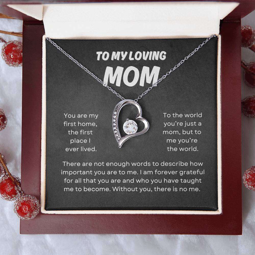 To My Loving Mom | Forever Love Necklace Gift | The Perfect Present to Say "You Mean the World to Me"