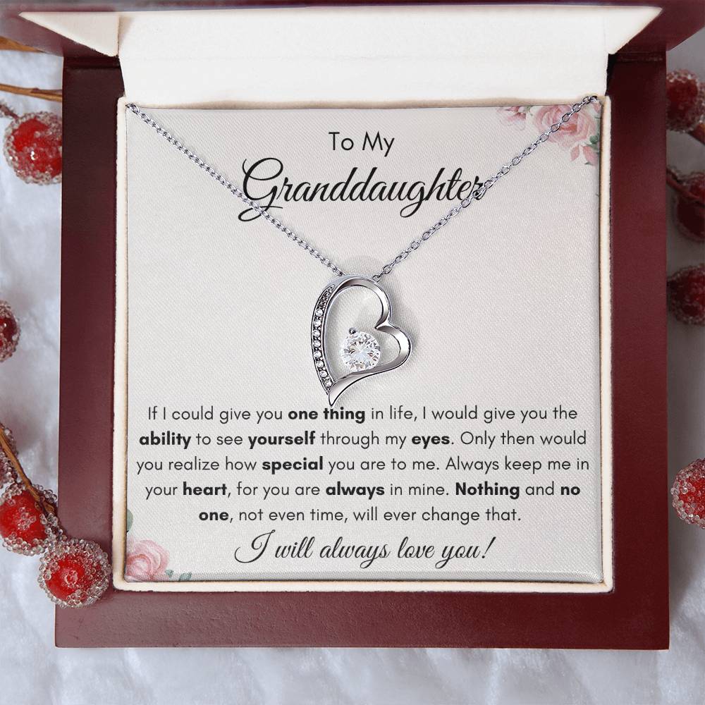 To My Granddaughter | Forever Love Necklace Gift | The Perfect Present to say "Keep Me In Your Heart"