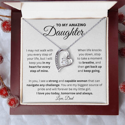 To My Amazing Daughter | Forever Love Necklace Gift | Perfect Present to Say "I Love You Always"