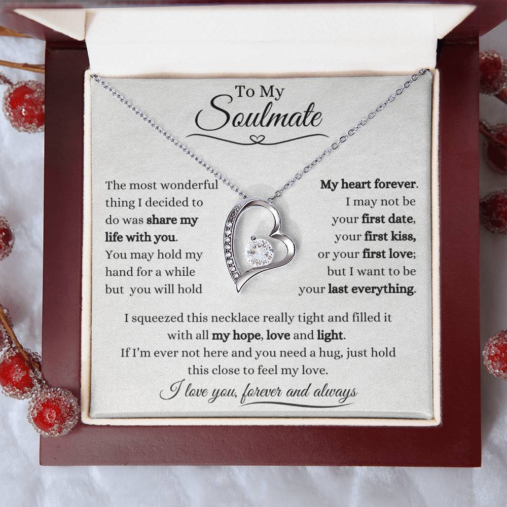 To My Soulmate | Forever Love Necklace Gift | The Perfect Present to Say "You Hold My Heart Forever"
