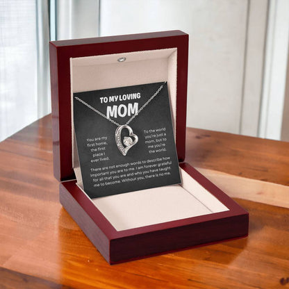 To My Loving Mom | Forever Love Necklace Gift | The Perfect Present to Say "You Mean the World to Me"