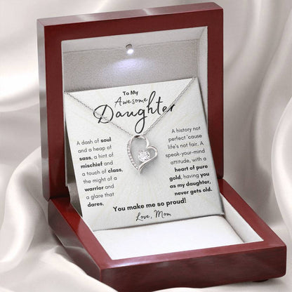 To My Awesome Daughter From Mom | Forever Love Necklace Gift |The Perfect Present to Say "You Make Me So Proud!"