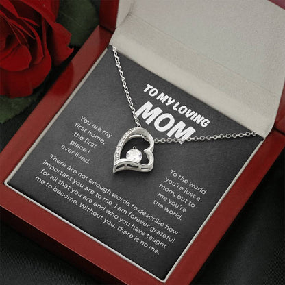 To My Loving Mom | Forever Love Necklace Gift | The Perfect Present to Say "You Mean the World to Me"