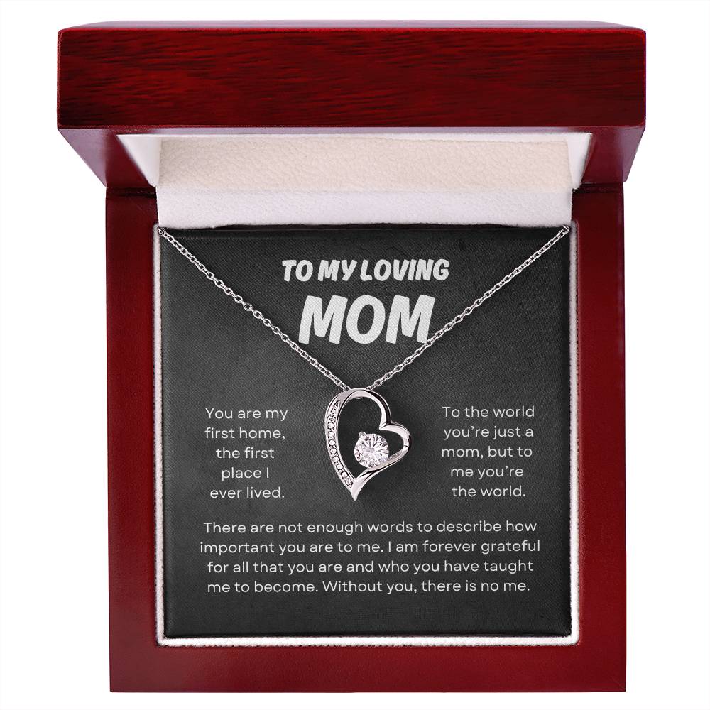 To My Loving Mom | Forever Love Necklace Gift | The Perfect Present to Say "You Mean the World to Me"