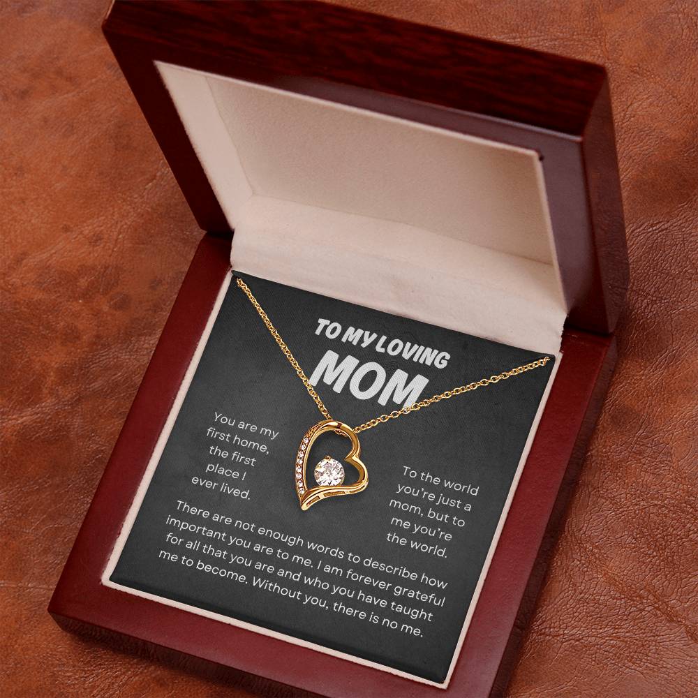 To My Loving Mom | Forever Love Necklace Gift | The Perfect Present to Say "You Mean the World to Me"