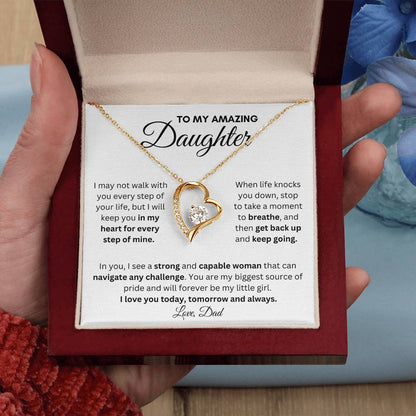 To My Amazing Daughter | Forever Love Necklace Gift | Perfect Present to Say "I Love You Always"