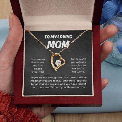 To My Loving Mom | Forever Love Necklace Gift | The Perfect Present to Say "You Mean the World to Me"
