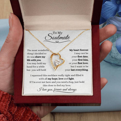 To My Soulmate | Forever Love Necklace Gift | The Perfect Present to Say "You Hold My Heart Forever"