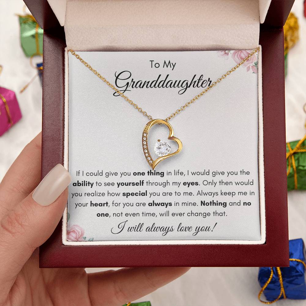 To My Granddaughter | Forever Love Necklace Gift | The Perfect Present to say "Keep Me In Your Heart"
